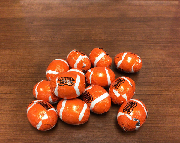 Foil wrapped mini milk chocolate footballs