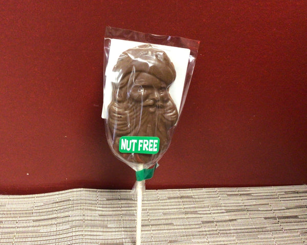 **Nut Free** Milk Chocolate Santa Face lollipop