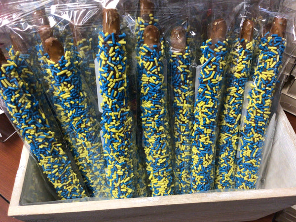 Blue and Yellow Gold Pretzel Rods