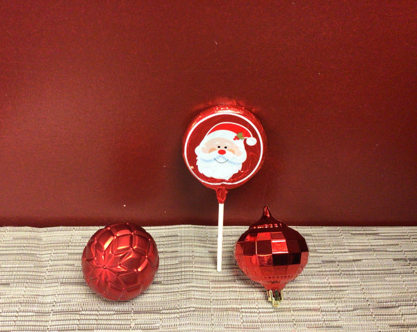 Red Foil Santa Face lollipop