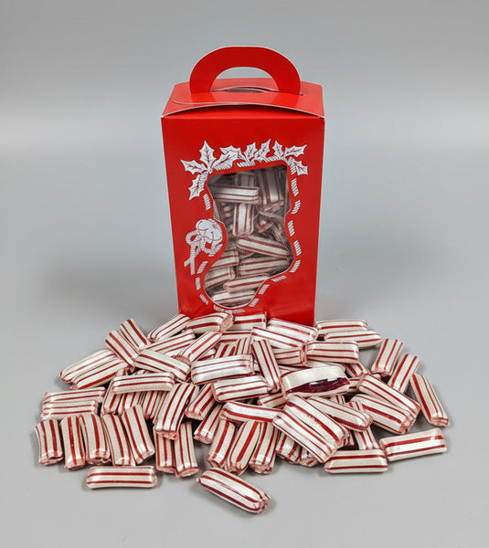 10 oz Holiday Gift Tote – Chocolate-Filled Peppermint Straws