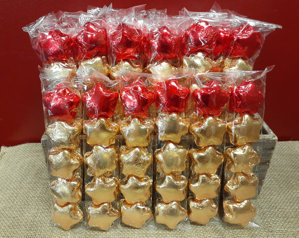 Gold and Red Chocolate Stars