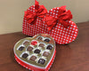 Red & White Polka Dot Heart filled with Assorted centers